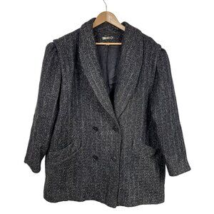 VTG Womens the Legend 65% Wool Double Breasted Gray Peacoat Size 24